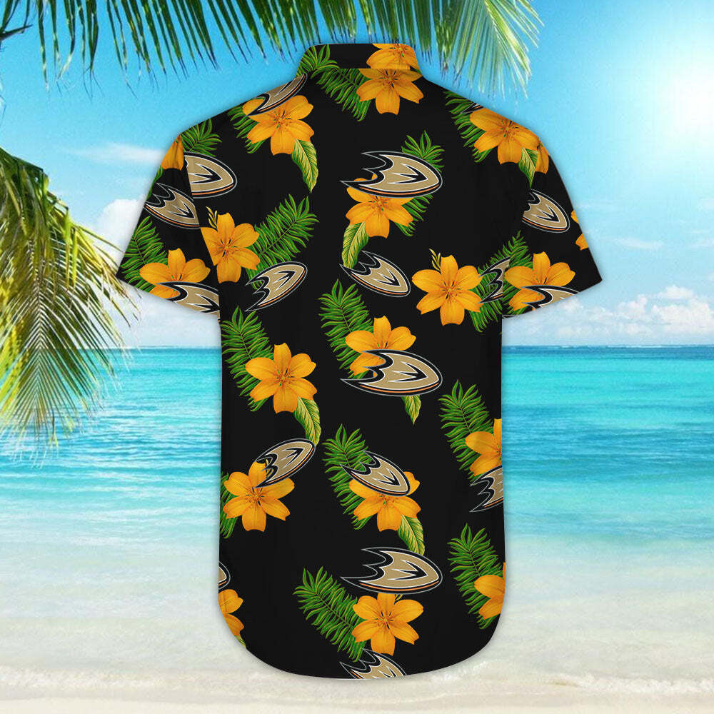 Tropical Flora Anaheim Ducks Hawaiian Shirt Tropical Flora Anaheim Ducks Hawaiian Shirt