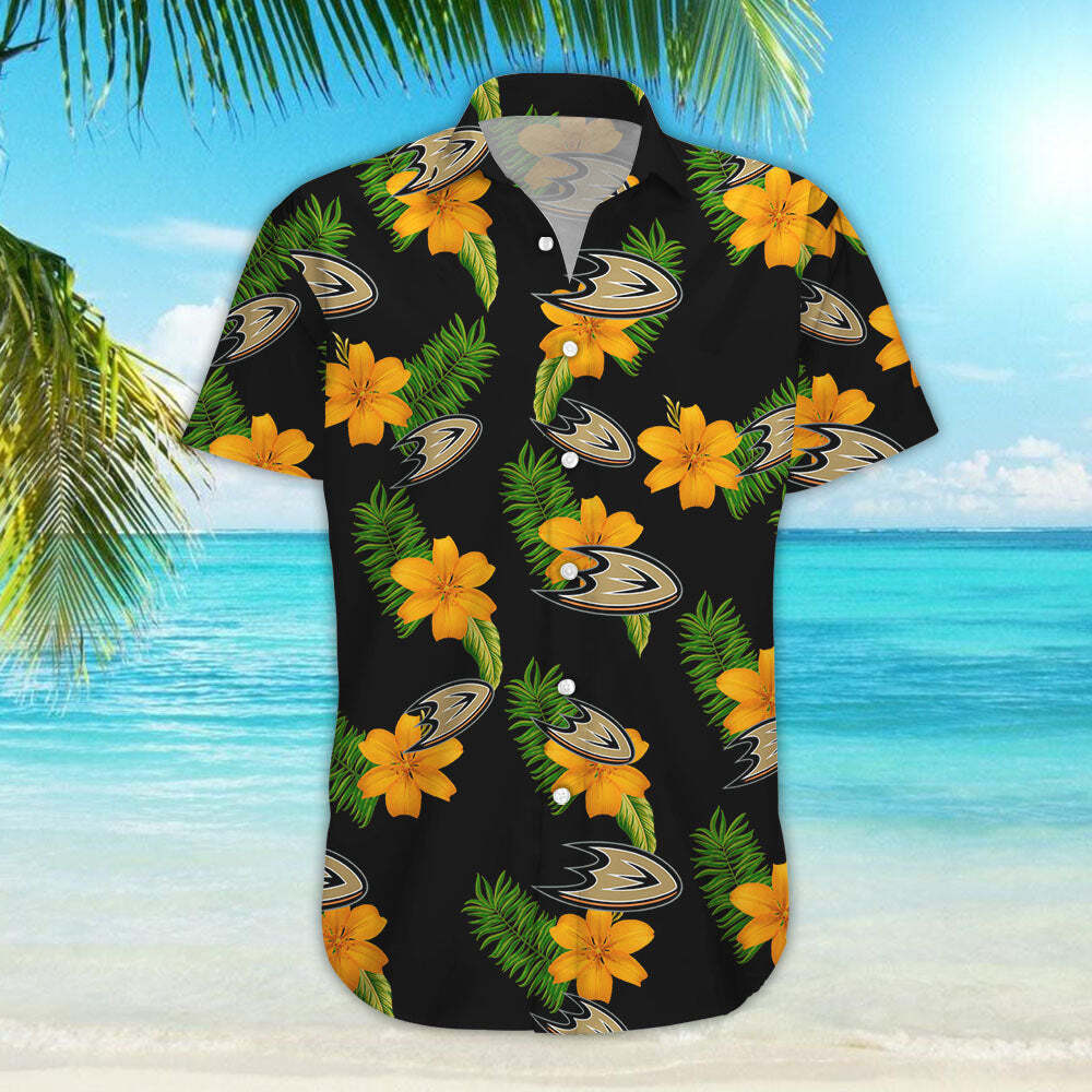Tropical Flora Anaheim Ducks Hawaiian Shirt Tropical Flora Anaheim Ducks Hawaiian Shirt