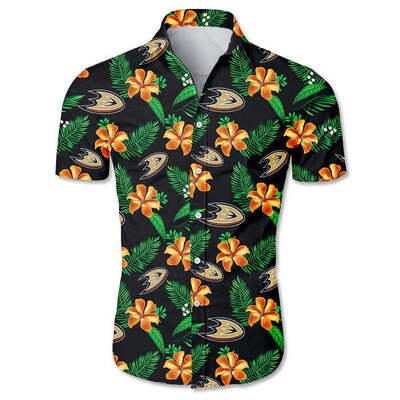 Tropical Flora Anaheim Ducks Hawaiian Shirt For Hockey Lovers