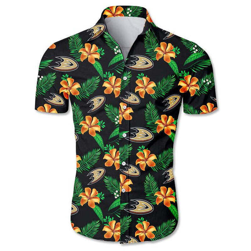 Tropical Flora Anaheim Ducks Hawaiian Shirt For Hockey Lovers Tropical Flora Anaheim Ducks Hawaiian Shirt For Hockey Lovers
