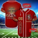God First Family Second Then San Francisco 49ers Personalized Jersey Custom Name & Number Baseball Jersey God First Family Second Then San Francisco 49ers Personalized Jersey Custom Name & Number Baseball Jersey