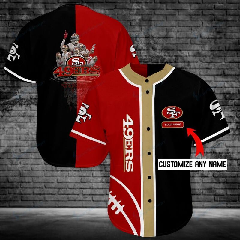 San Francisco 49ers Team Personalized Jersey Customize Name Baseball Jersey San Francisco 49ers Team Personalized Jersey Customize Name Baseball Jersey