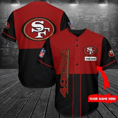 San Francisco 49ers Personalized Jersey Customized Name Baseball Jersey San Francisco 49ers Personalized Jersey Customized Name Baseball Jersey