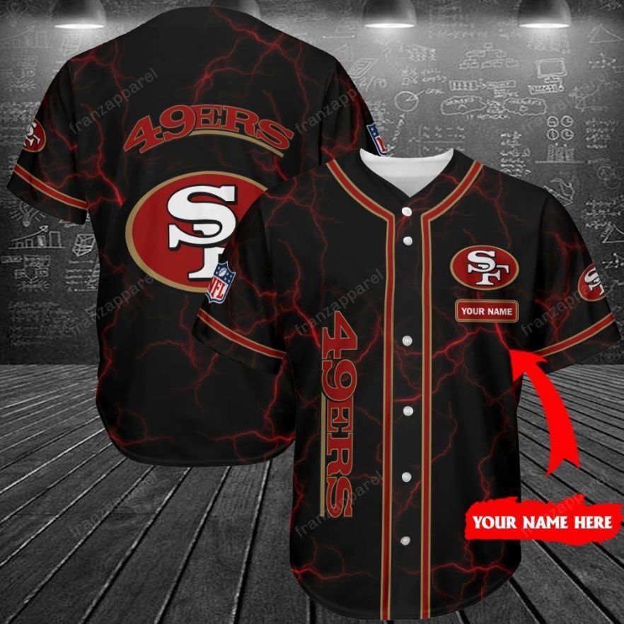 San Francisco 49ers Personalized Jersey Customizable Name Baseball Jersey San Francisco 49ers Personalized Jersey Customizable Name Baseball Jersey