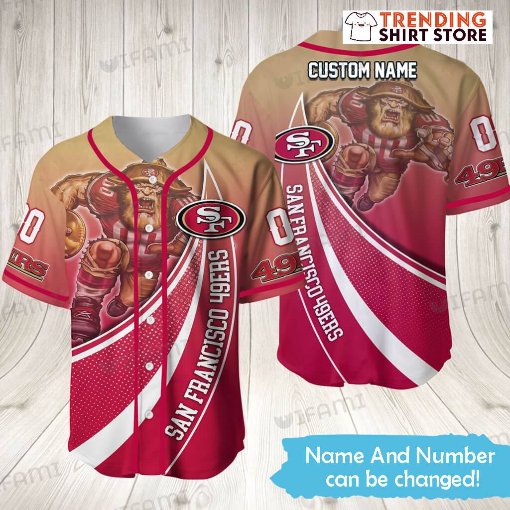 San Francisco 49ers Mascot Personalized Jersey Custom Number & Name Baseball Jersey