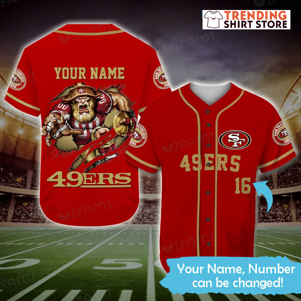 Mascot Scratches 49ers Personalized Jersey Custom Name And Number Baseball Jersey Mascot Scratches 49ers Personalized Jersey Custom Name And Number Baseball Jersey