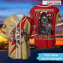 Mascot And The Death Personalized 49ers Jersey San Francisco Custom Name Baseball Jersey Mascot And The Death Personalized 49ers Jersey San Francisco Custom Name Baseball Jersey