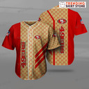 NFL San Francisco 49ers Baseball Jersey Gucci Pattern NFL San Francisco 49ers Baseball Jersey Gucci Pattern