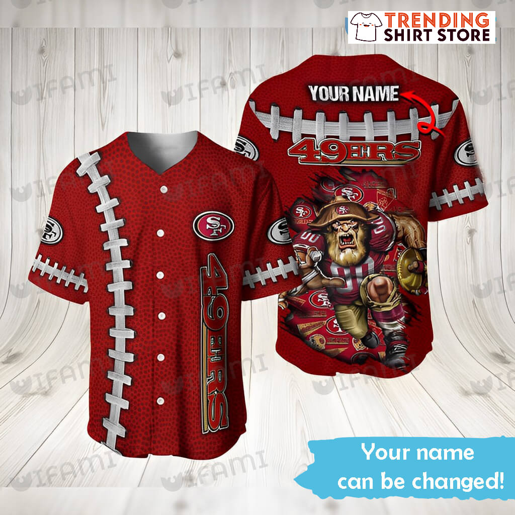 Mascot Personalized 49ers Jersey Customize Name Baseball Jersey Mascot Personalized 49ers Jersey Customize Name Baseball Jersey