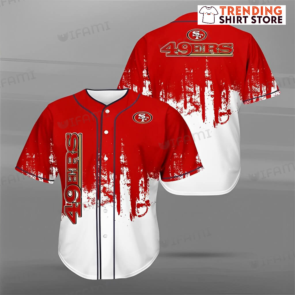 White And Red San Francisco 49ers Baseball Jersey White And Red San Francisco 49ers Baseball Jersey