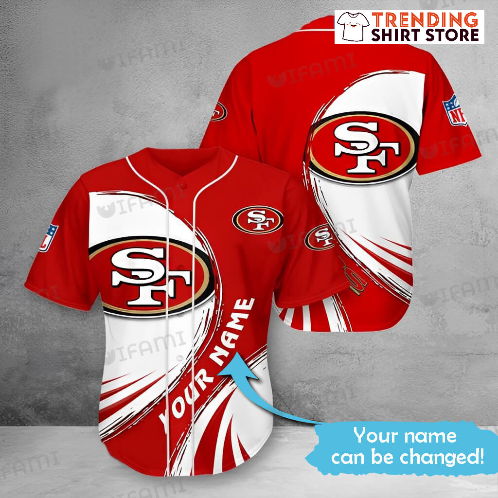 Cool SF 49ers Personalized Baseball Jersey Custom Name Cool SF 49ers Personalized Baseball Jersey Custom Name