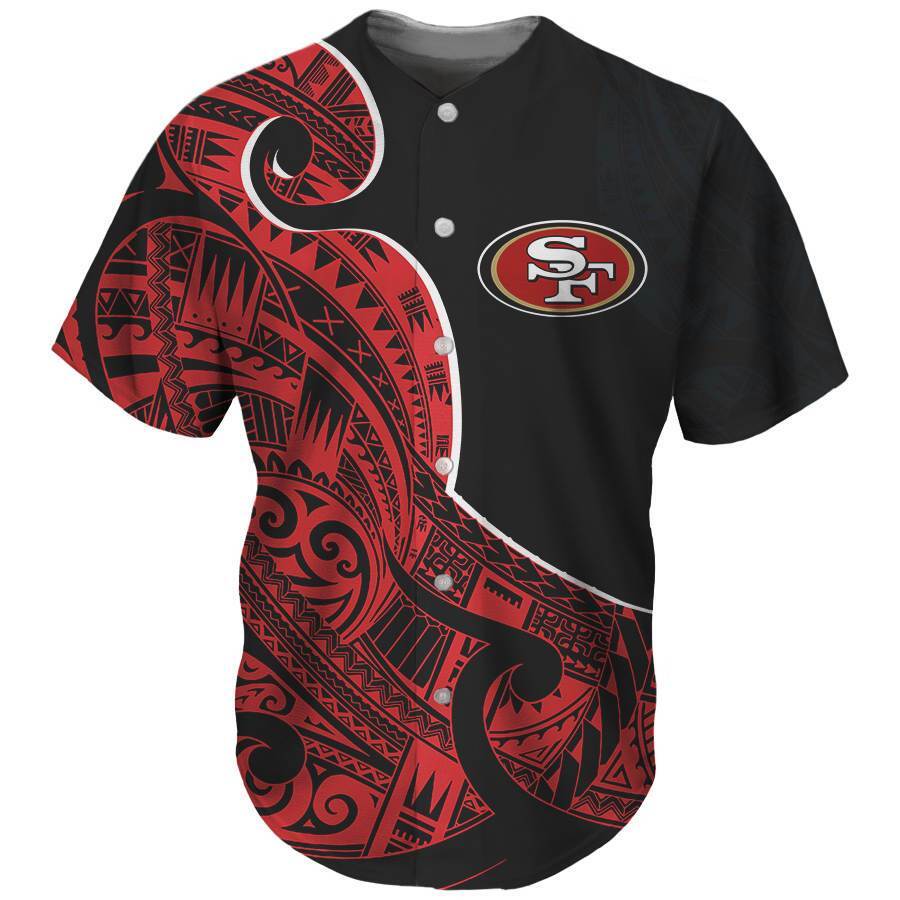 San Francisco 49ers Baseball Jersey Tribal Pattern