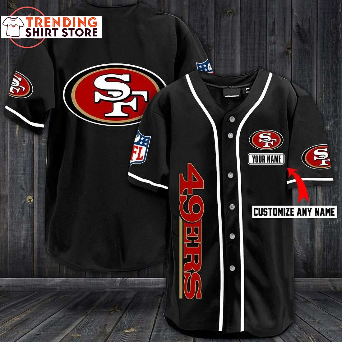 Personalized 49ers Jersey Customizable Name Baseball Jersey