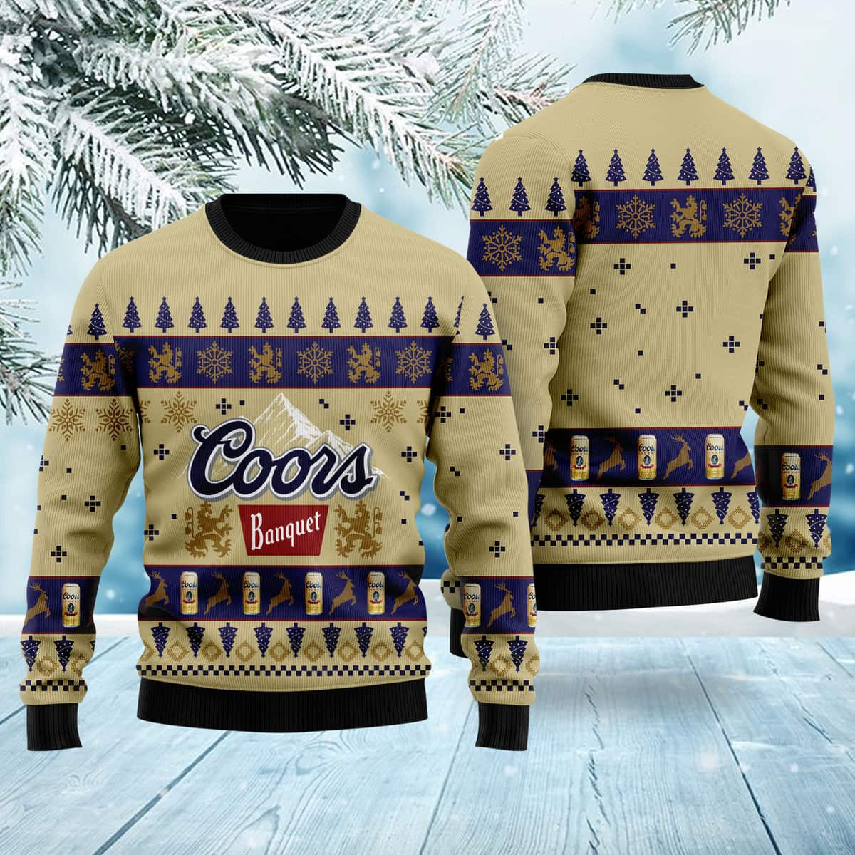 Coors Banquet Ugly Christmas Sweater For Beer Drinkers