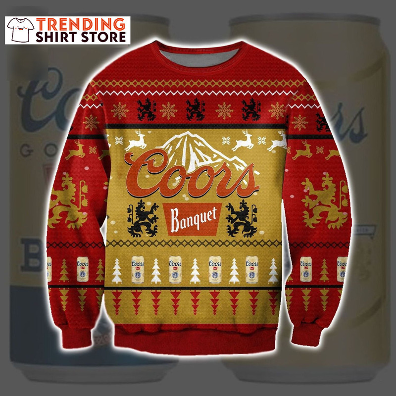 Coors Banquet Ugly Christmas Sweater Full Print For Beer Drinkers Coors Banquet Ugly Christmas Sweater Full Print For Beer Drinkers