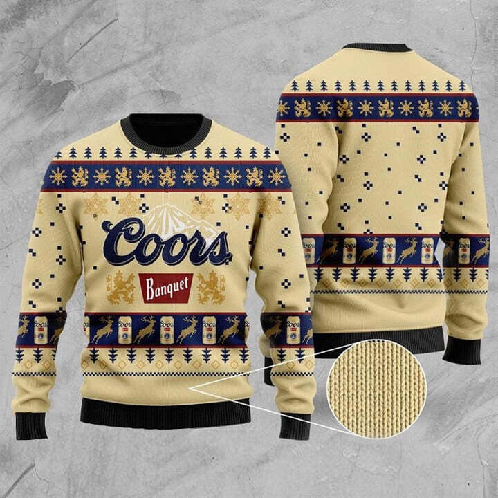 Coors Banquet Ugly Christmas Sweater Xmas Gift For Beer Lovers