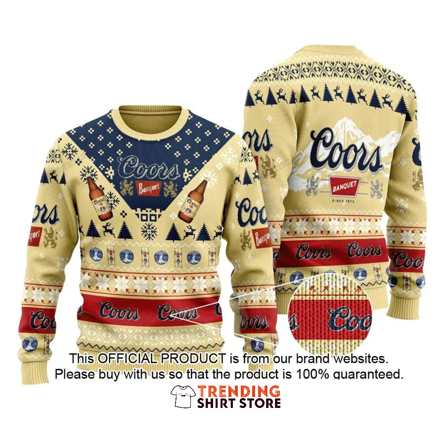 Coors Banquet Ugly Christmas Sweater Unusual Gift For Beer Drinkers