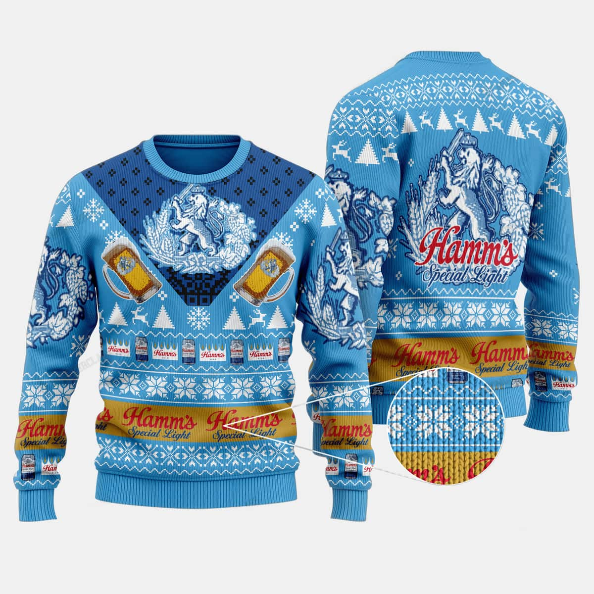 Hamm’s Special Light Ugly Christmas Sweater For Beer Lovers