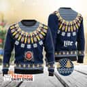 Miller Lite Heart Pattern Ugly Christmas Sweater