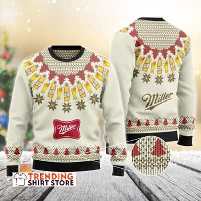 Heart Pattern Miller High Life Ugly Christmas Sweater Heart Pattern Miller High Life Ugly Christmas Sweater