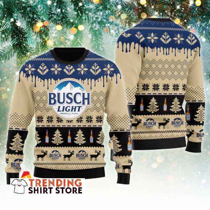 Chevron Pattern Busch Light Ugly Christmas Sweater