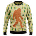 Walking Bigfoot Ugly Christmas Sweater Xmas Pattern