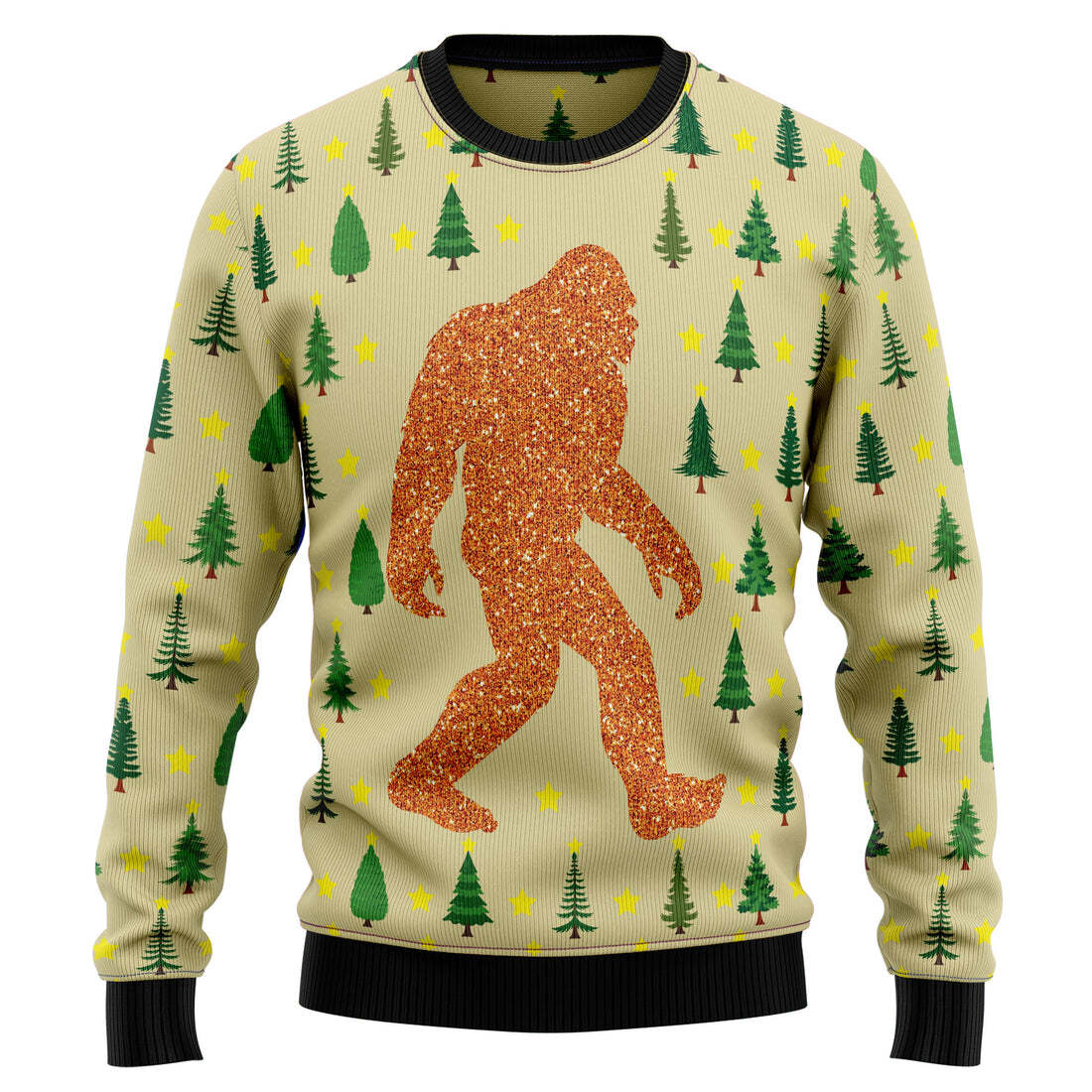 Walking Bigfoot Ugly Christmas Sweater Xmas Pattern Walking Bigfoot Ugly Christmas Sweater Xmas Pattern