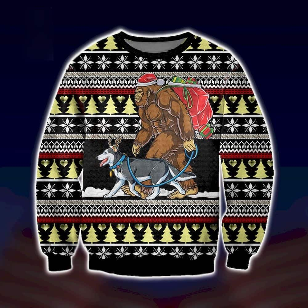 BigFoot and Husky Ugly Christmas Sweater