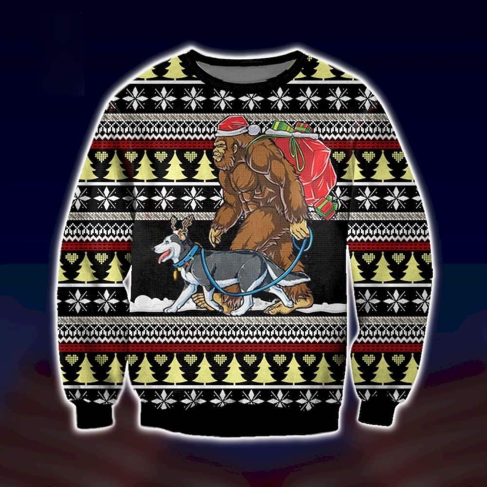 BigFoot and Husky Ugly Christmas Sweater BigFoot and Husky Ugly Christmas Sweater