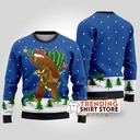 Funny Thanksgiving Bigfoot Steals Turkey Ugly Christmas Sweater Funny Thanksgiving Bigfoot Steals Turkey Ugly Christmas Sweater