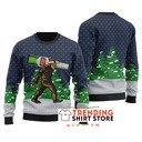 Funny Navy Bigfoot Ugly Christmas Sweater Stella Artois Beer Funny Navy Bigfoot Ugly Christmas Sweater Stella Artois Beer