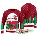 Funny Red Bigfoot Steals Christmas Tree Ugly Christmas Sweater Funny Red Bigfoot Steals Christmas Tree Ugly Christmas Sweater