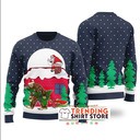 Funny Navy Bigfoot Steals Christmas Tree Santa Clause Poops On The Chimney Ugly Christmas Sweater Funny Navy Bigfoot Steals Christmas Tree Santa Clause Poops On The Chimney Ugly Christmas Sweater
