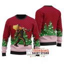 Funny Red Bigfoot With A Major Award Ugly Christmas Sweater Funny Red Bigfoot With A Major Award Ugly Christmas Sweater