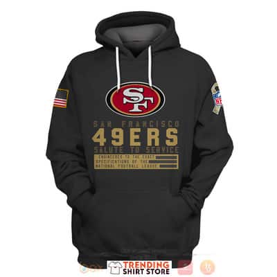 Personalized San Francisco 49ers Salute To Service Custom Name & Number Hoodie