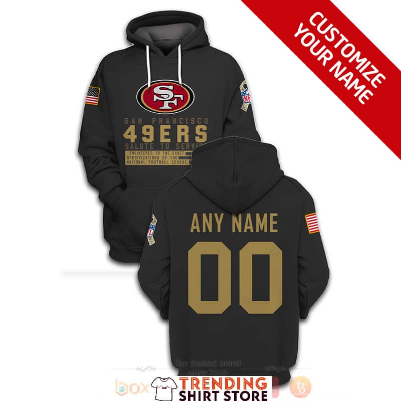Personalized San Francisco 49ers Salute To Service Custom Name & Number Hoodie Personalized San Francisco 49ers Salute To Service Custom Name & Number Hoodie