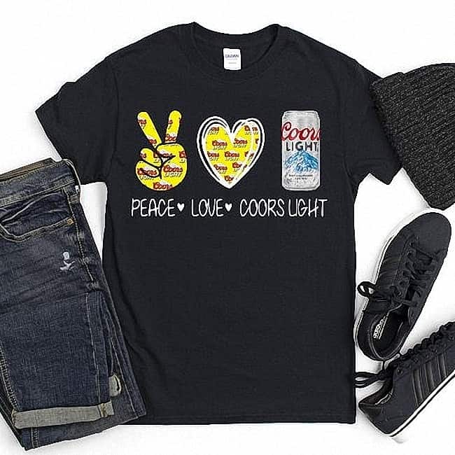 Cool Peace Love Coors Light T-Shirt Cool Peace Love Coors Light T-Shirt
