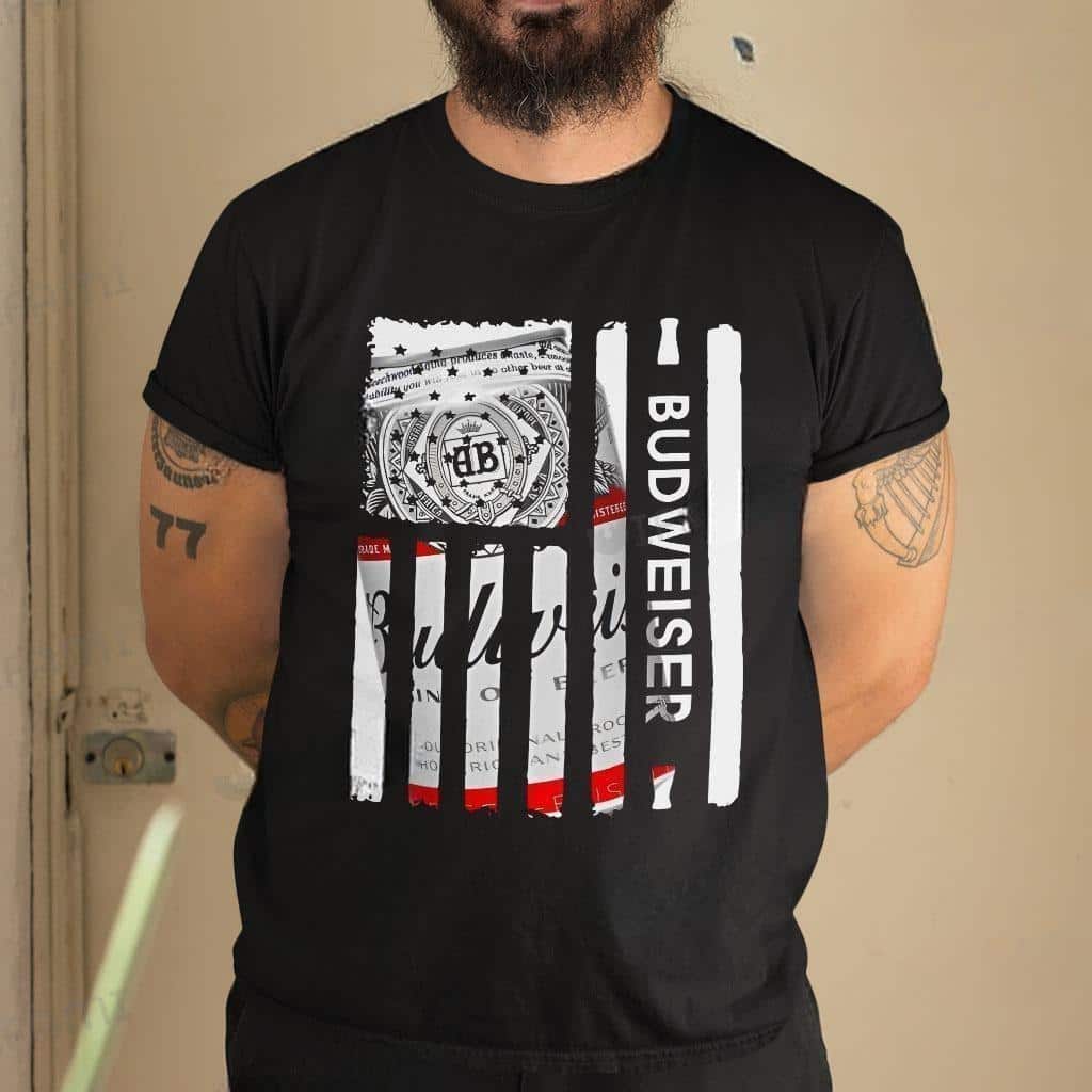 Budweiser Beer T-Shirt US Flag Gift For Beer Lovers Budweiser Beer T-Shirt US Flag Gift For Beer Lovers