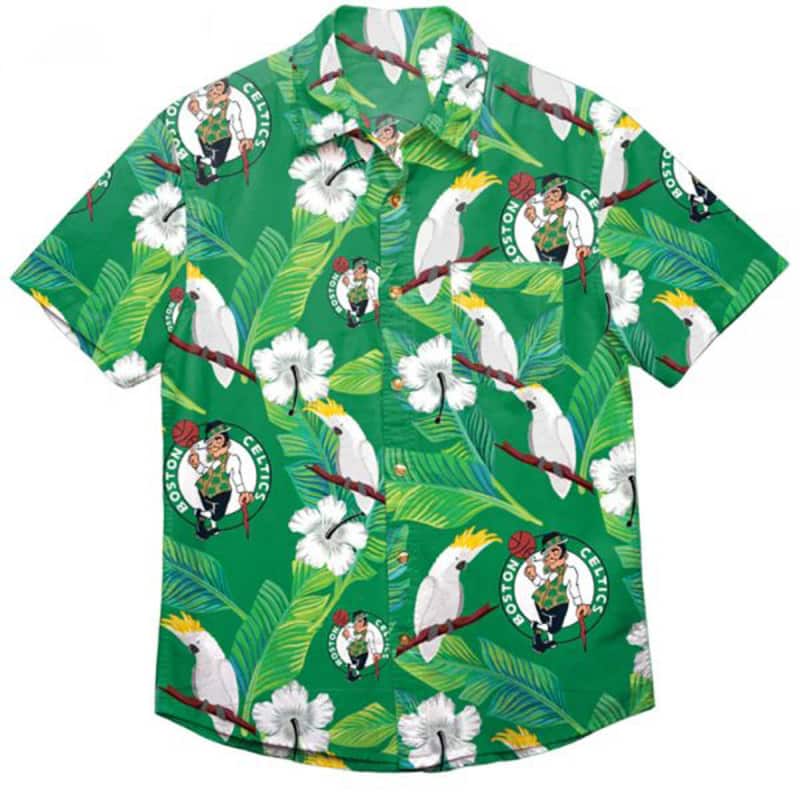 Boston Celtics Hawaiian Shirt Tropical Flower Summer Boston Celtics Hawaiian Shirt Tropical Flower Summer