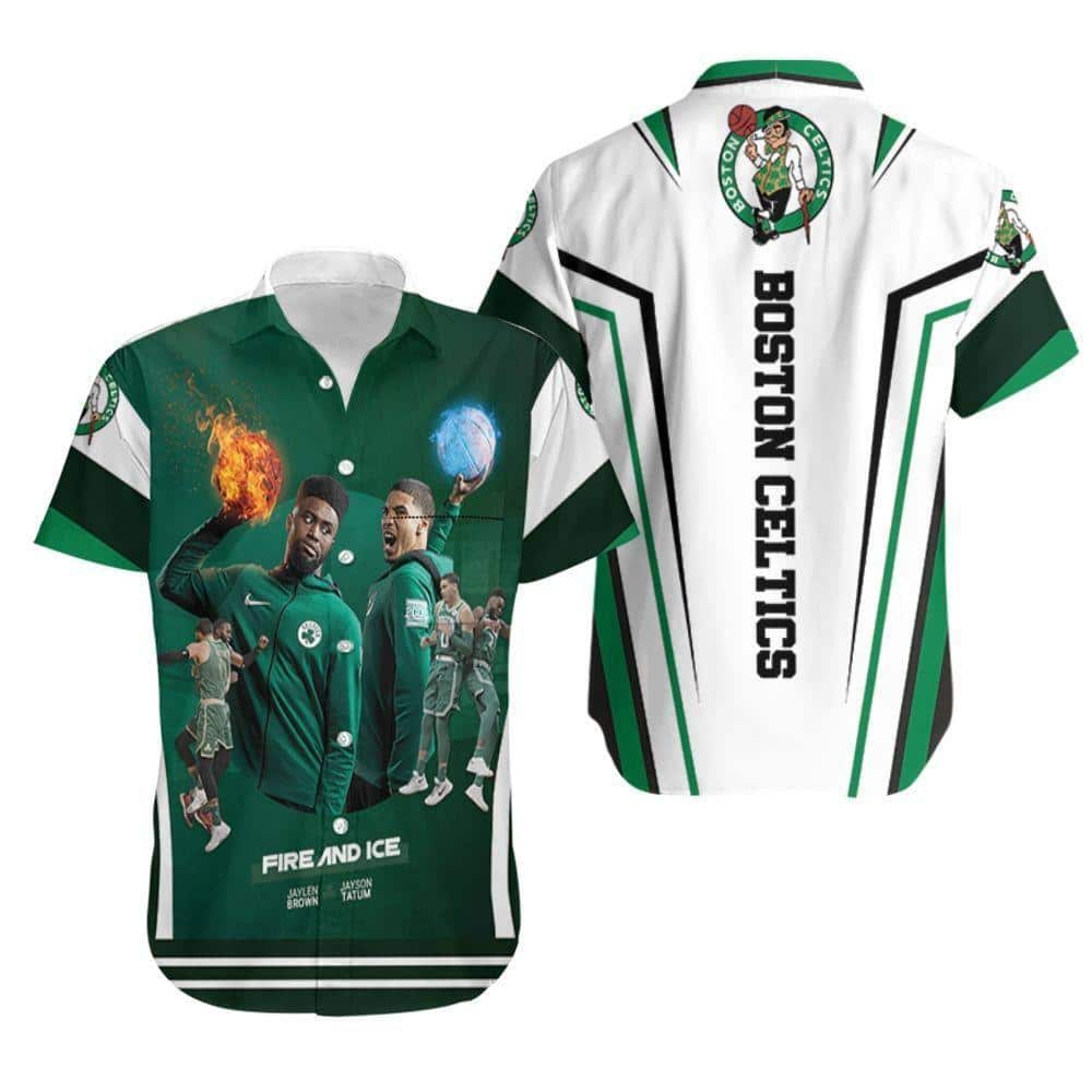 Jaylon Brown Jayson Tatum Boston Celtics Fire And Ice Hawaiian Shirt Jaylon Brown Jayson Tatum Boston Celtics Fire And Ice Hawaiian Shirt