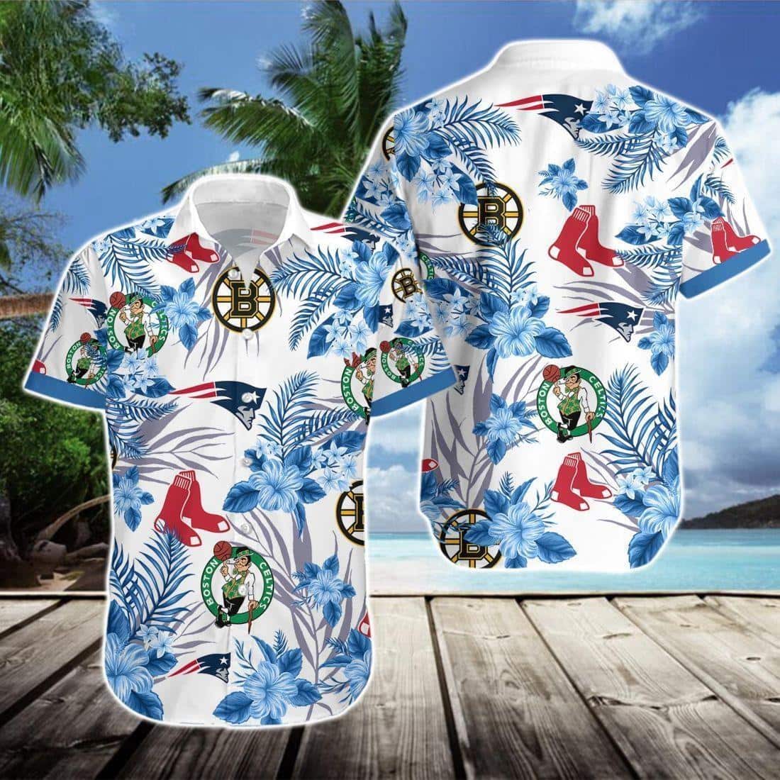 Boston Celtics Hawaiian Shirt Tropical Flora Gift For Beach Lovers Boston Celtics Hawaiian Shirt Tropical Flora Gift For Beach Lovers