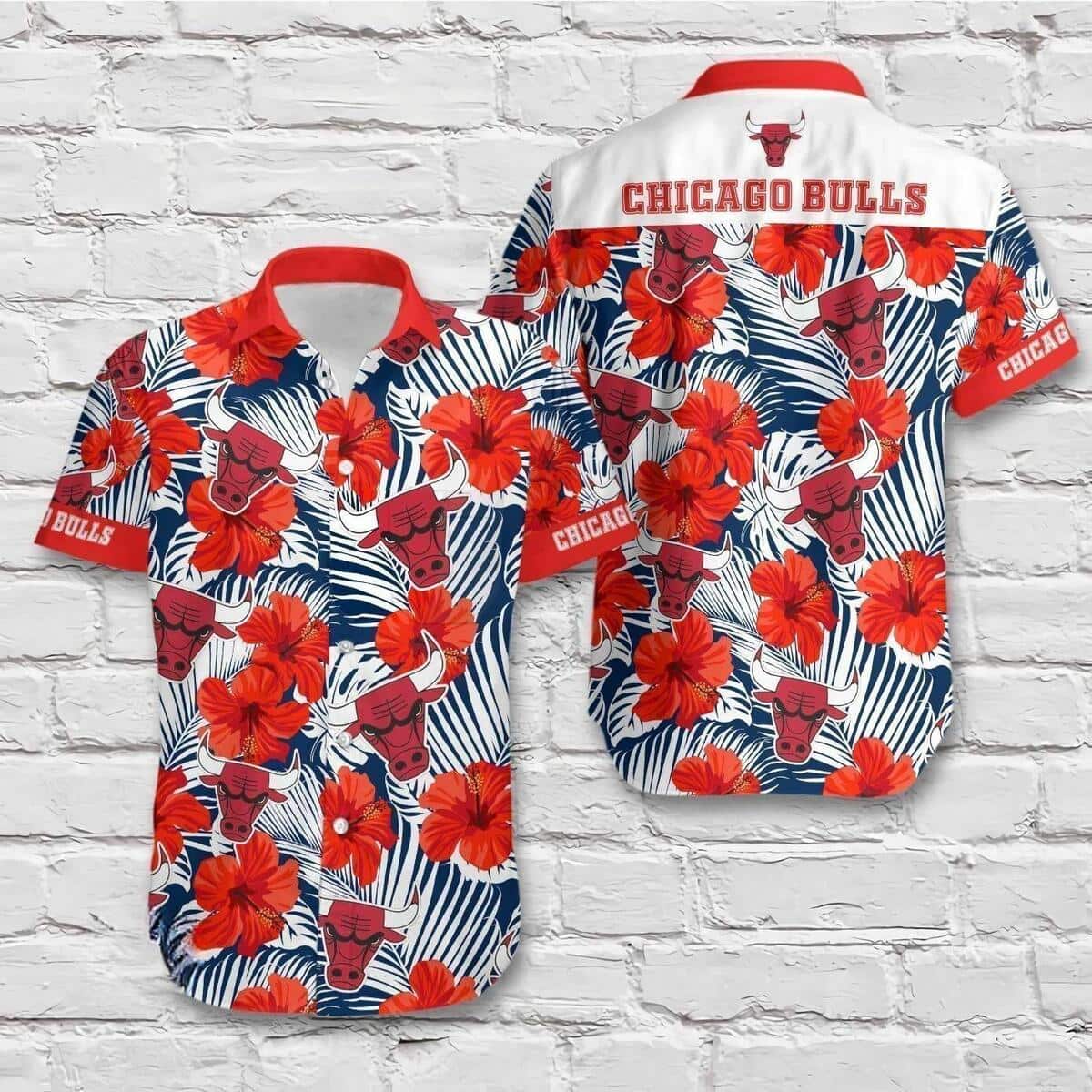 Chicago Bulls Hawaiian Shirt Hibiscus Flowers For Basketball Lovers Chicago Bulls Hawaiian Shirt Hibiscus Flowers For Basketball Lovers