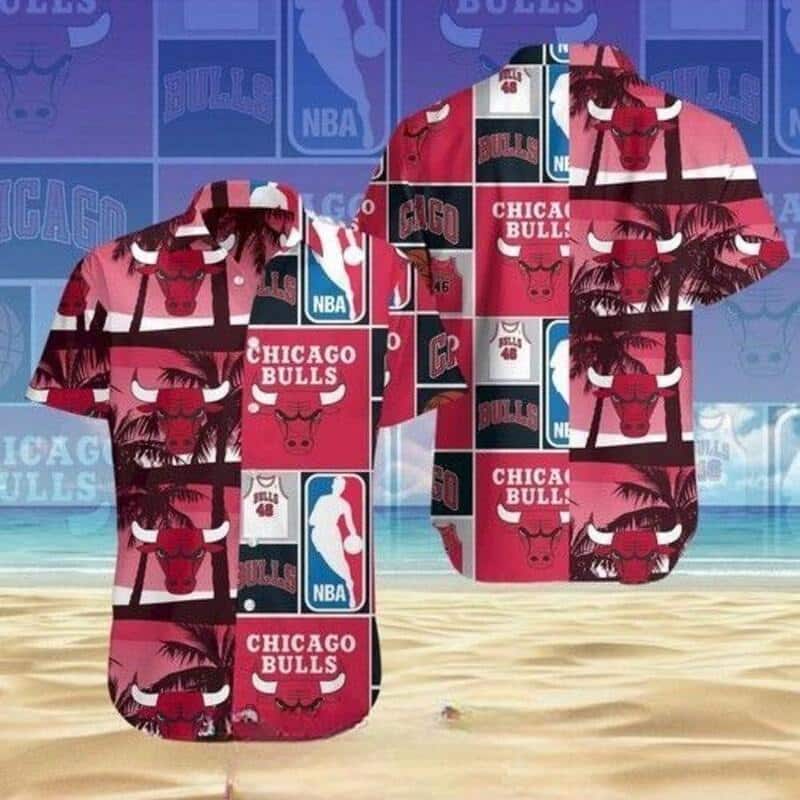 Chicago Bulls Hawaiian Shirt Palm Tree Gift For Basketball Fans Chicago Bulls Hawaiian Shirt Palm Tree Gift For Basketball Fans