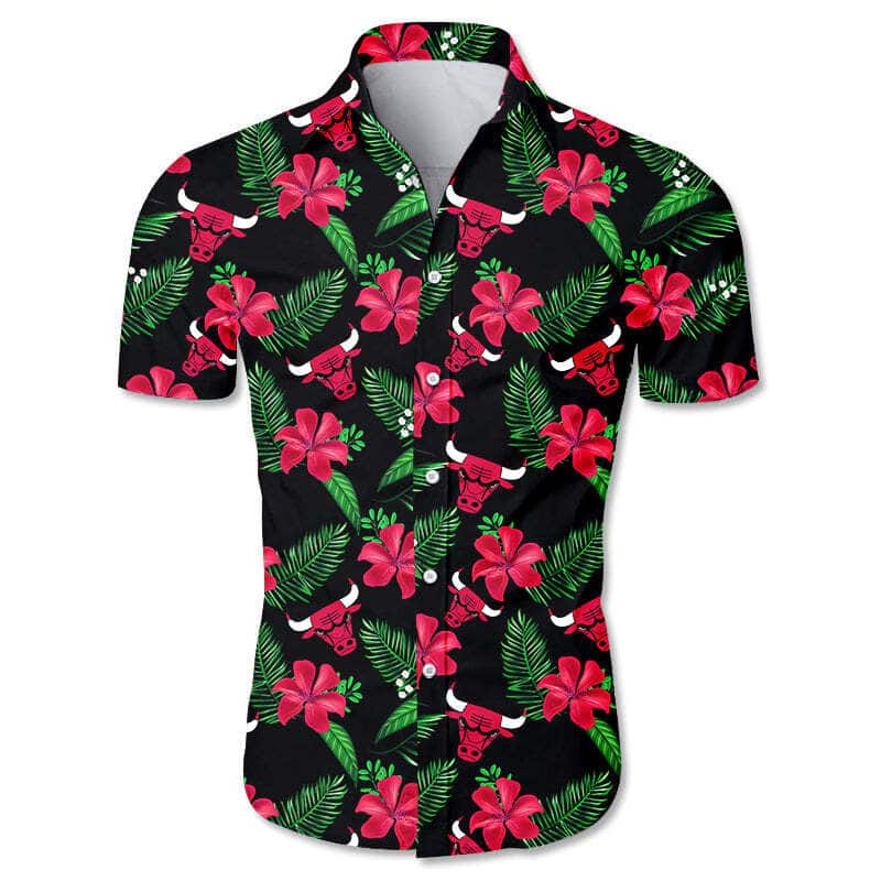 Chicago Bulls Hawaiian Shirt Hibiscus Flowers For Beach Lovers Chicago Bulls Hawaiian Shirt Hibiscus Flowers For Beach Lovers