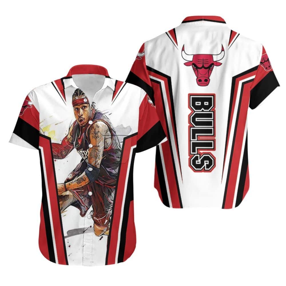NBA Allen Iverson Chicago Bulls Hawaiian Shirt NBA Allen Iverson Chicago Bulls Hawaiian Shirt