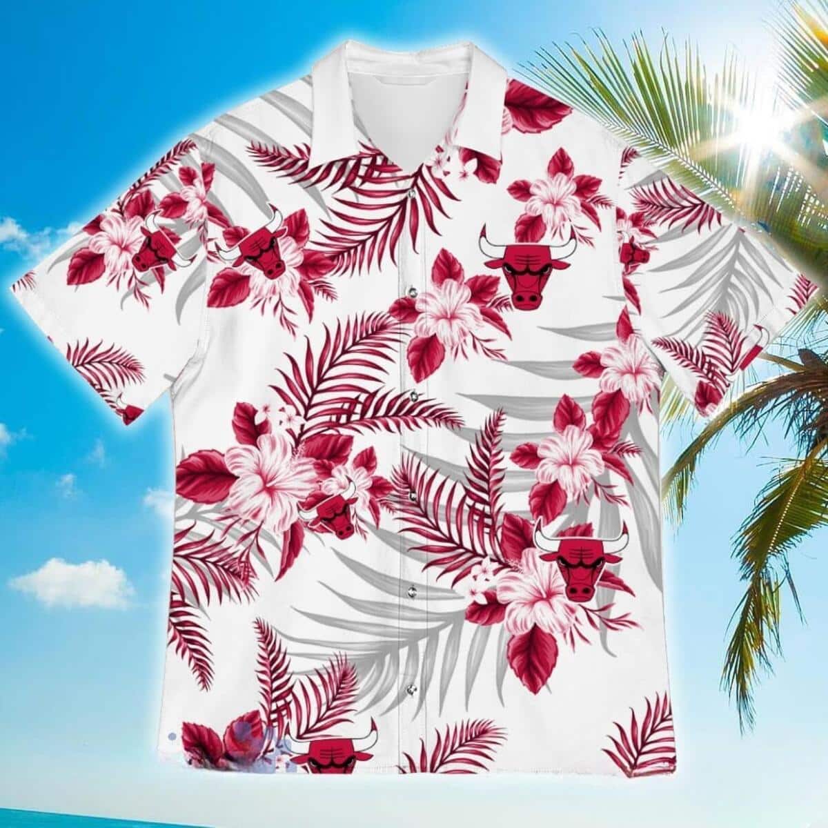 Chicago Bulls Hawaiian Shirt Tropical Flower Patterns Beach Lovers Gift Chicago Bulls Hawaiian Shirt Tropical Flower Patterns Beach Lovers Gift