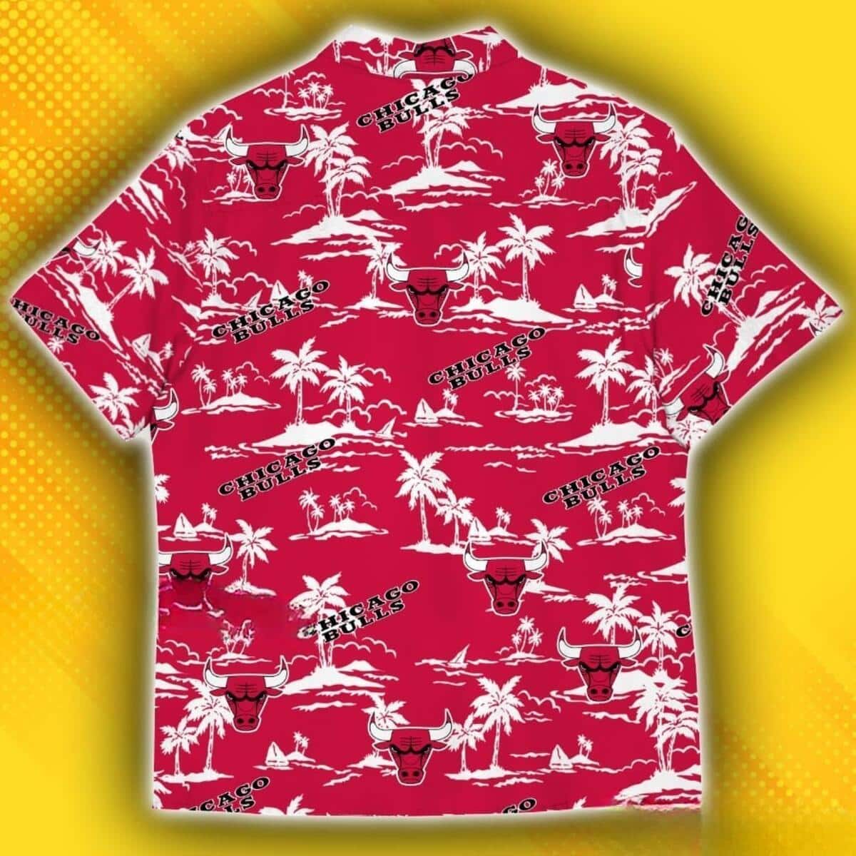 Chicago Bulls Hawaiian Shirt Tree Island Pattern Gift For Beach Lovers Chicago Bulls Hawaiian Shirt Tree Island Pattern Gift For Beach Lovers