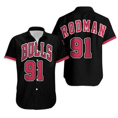 Dennis Rodman 91 Chicago Bulls Hawaiian Shirt Dennis Rodman 91 Chicago Bulls Hawaiian Shirt