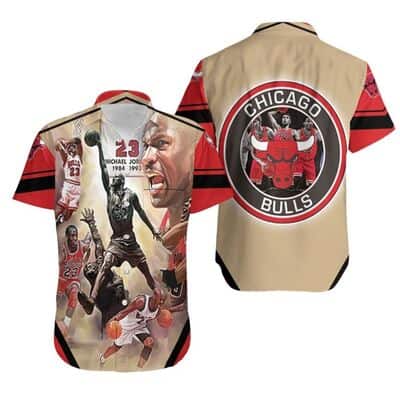 Michael Jordan 23 1984-1993 Chicago Bulls Hawaiian Shirt Michael Jordan 23 1984-1993 Chicago Bulls Hawaiian Shirt
