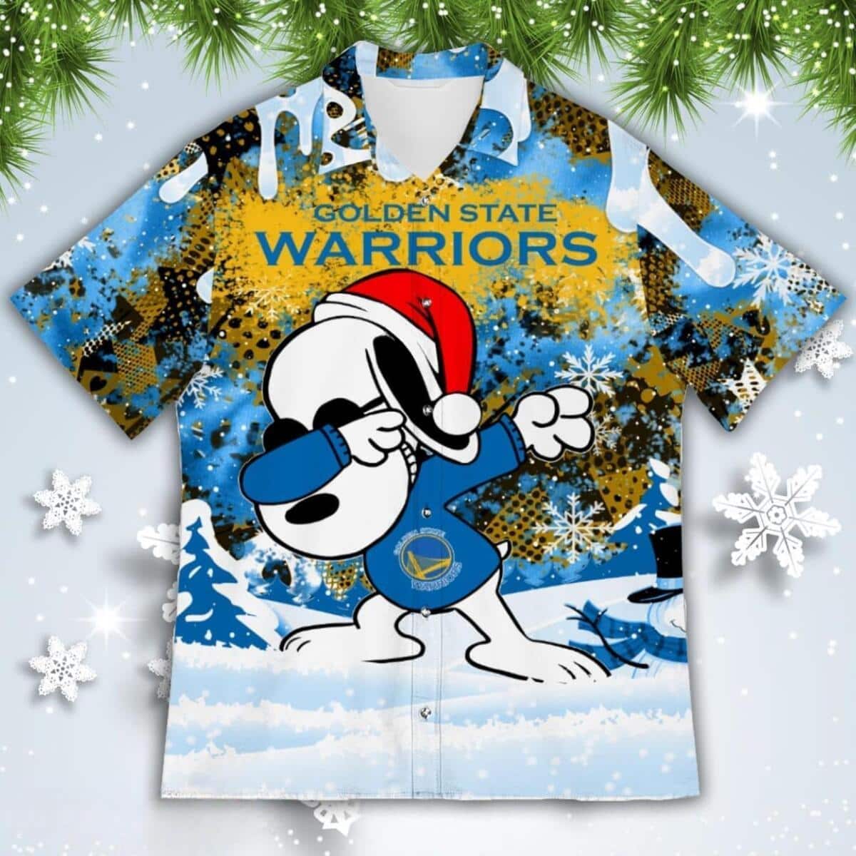 Golden State Warriors Hawaiian Shirt Funny Snoopy Dabbing The Peanuts Golden State Warriors Hawaiian Shirt Funny Snoopy Dabbing The Peanuts